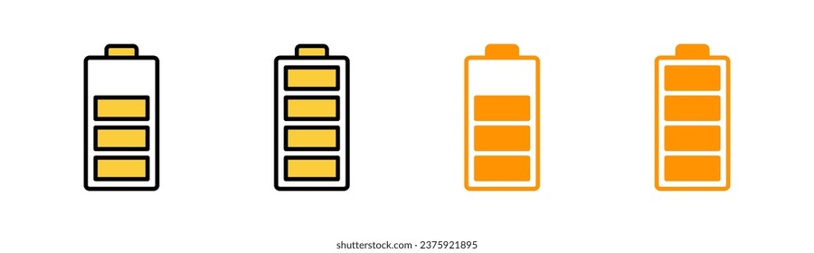 Battery icon set for web and mobile app. battery charging sign and symbol. battery charge level