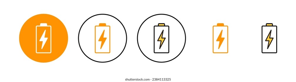 Battery icon set for web and mobile app. battery charging sign and symbol. battery charge level