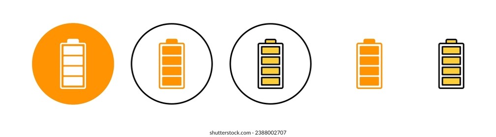 Akkusymbol für Web- und Mobile-App. Batterieaufladezeichen und -symbol. Batterieladung