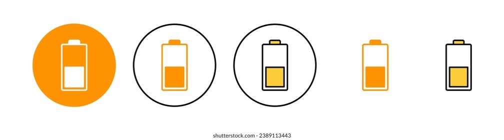Battery icon set for web and mobile app. battery charging sign and symbol. battery charge level