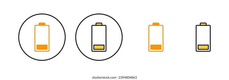 Battery icon set for web and mobile app. battery charging sign and symbol. battery charge level