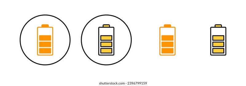 Battery icon set for web and mobile app. battery charging sign and symbol. battery charge level