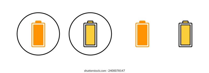 Battery icon set for web and mobile app. battery charging sign and symbol. battery charge level