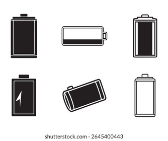 battery icon set,battery icon silhouette vector illustration
