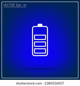 Battery Icon with shadow on a background.Battery vector icon.