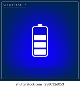 Battery Icon with shadow on a background.Battery vector icon.