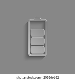 Battery Icon with shadow on a grey background