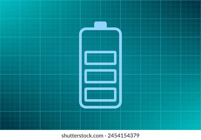 Battery Icon with shadow on a grey background