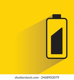 battery icon with shadow on yellow background
