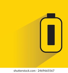 battery icon with shadow on yellow background