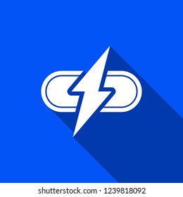 Battery icon with shadow , sign design