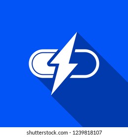 Battery icon with shadow , sign design