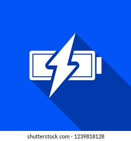 Battery icon with shadow , sign design