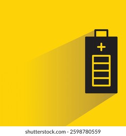 battery icon with shadow yellow background