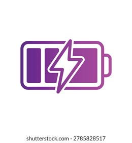 Battery icon showing charging status with a lightning bolt symbol