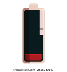 Battery icon showing a low charge level, almost completely empty and in need of charging