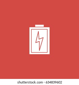 battery icon. sign design. red background