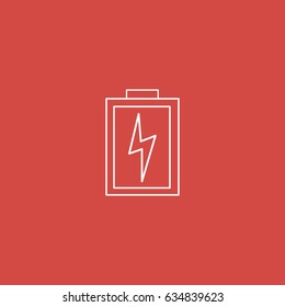 battery icon. sign design. red background