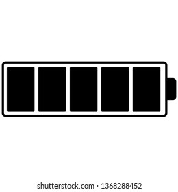 Battery icon simple flat design, battery symbol for device graphic user interface, full 100% battery icon or symbol
