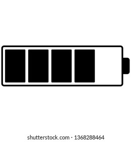 Battery icon simple flat design, battery symbol for device graphic user interface, 80% battery icon or symbol