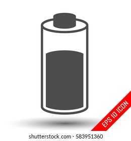 Battery icon. Simple flat logo of battery on white background. Vector illustration.