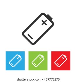 Battery icon. Simple logo of battery on white background. Flat vector illustration.