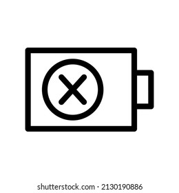 Battery icon simple outline style for website and application project