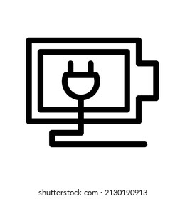 Battery icon simple outline style for website and application project