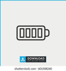 battery icon. simple outline battery vector icon. on white background.