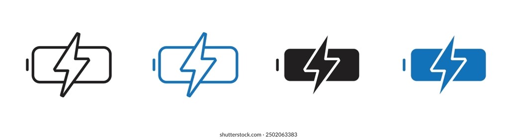 Icono de la batería Vector de línea delgada simple