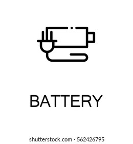 Battery icon. Single high quality outline symbol for web design or mobile app. Thin line sign for design logo. Black outline pictogram on white background