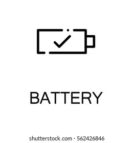 Battery icon. Single high quality outline symbol for web design or mobile app. Thin line sign for design logo. Black outline pictogram on white background