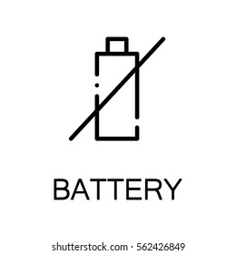 Battery icon. Single high quality outline symbol for web design or mobile app. Thin line sign for design logo. Black outline pictogram on white background