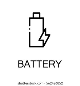 Battery icon. Single high quality outline symbol for web design or mobile app. Thin line sign for design logo. Black outline pictogram on white background