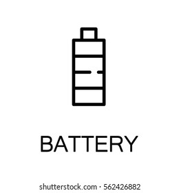 Battery icon. Single high quality outline symbol for web design or mobile app. Thin line sign for design logo. Black outline pictogram on white background