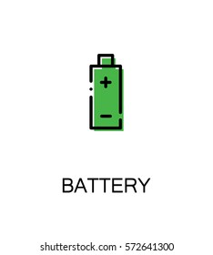 Battery icon. Single high quality outline symbol for web design or mobile app. Thin line sign for design logo. Black outline pictogram on white background