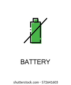 Battery icon. Single high quality outline symbol for web design or mobile app. Thin line sign for design logo. Black outline pictogram on white background
