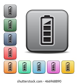 Battery Icon Square Icon with Color Variations