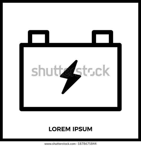 Battery icon symbol. Ecology icon style.\
Eps10 vector\
illustration.