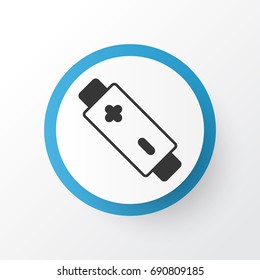 Battery Icon Symbol. Premium Quality Isolated Alkaline Element In Trendy Style.