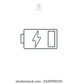 Icono de la batería Ilustración vectorial aislada en fondo blanco