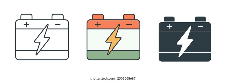 Battery icon symbol vector illustration isolated on white background