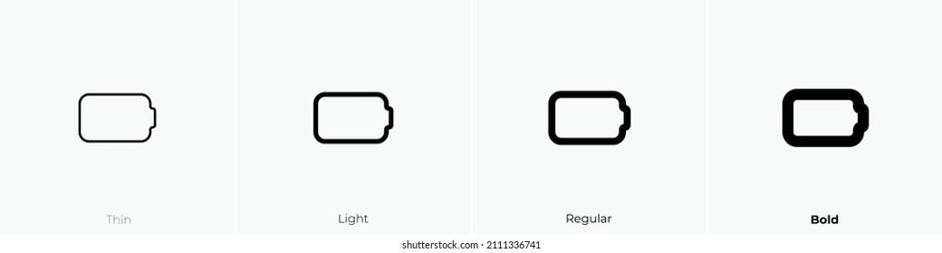 battery icon. Thin, Light Regular And Bold style design isolated on white background