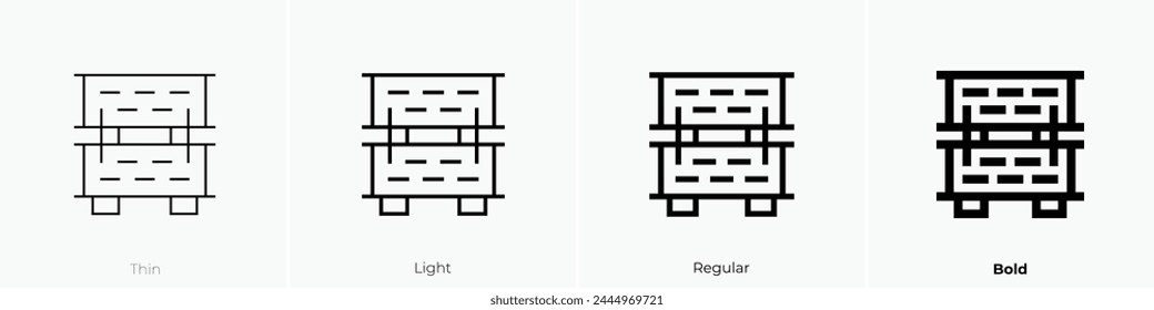 battery icon. Thin, Light Regular And Bold style design isolated on white background