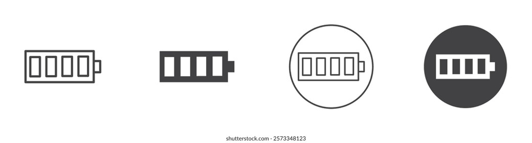 Battery icon Thin line art isolated