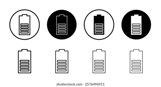 Battery icon Thin line art isolated