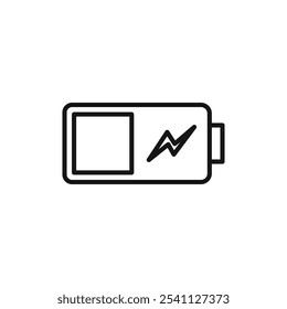 Battery icon Thin line flat illustration