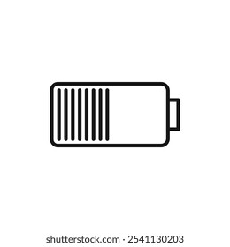 Battery icon Thin line flat illustration