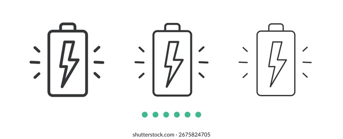 Battery icon. Thin line icon vector