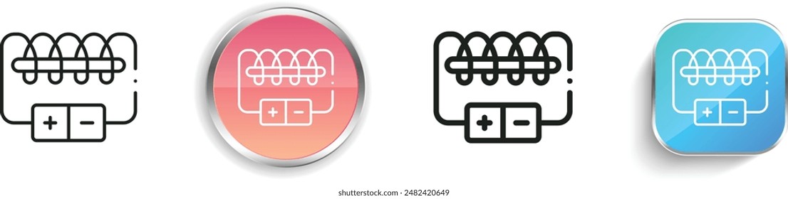 battery icon. Thin Linear, Regular and Button Style Design Isolated On White Background
